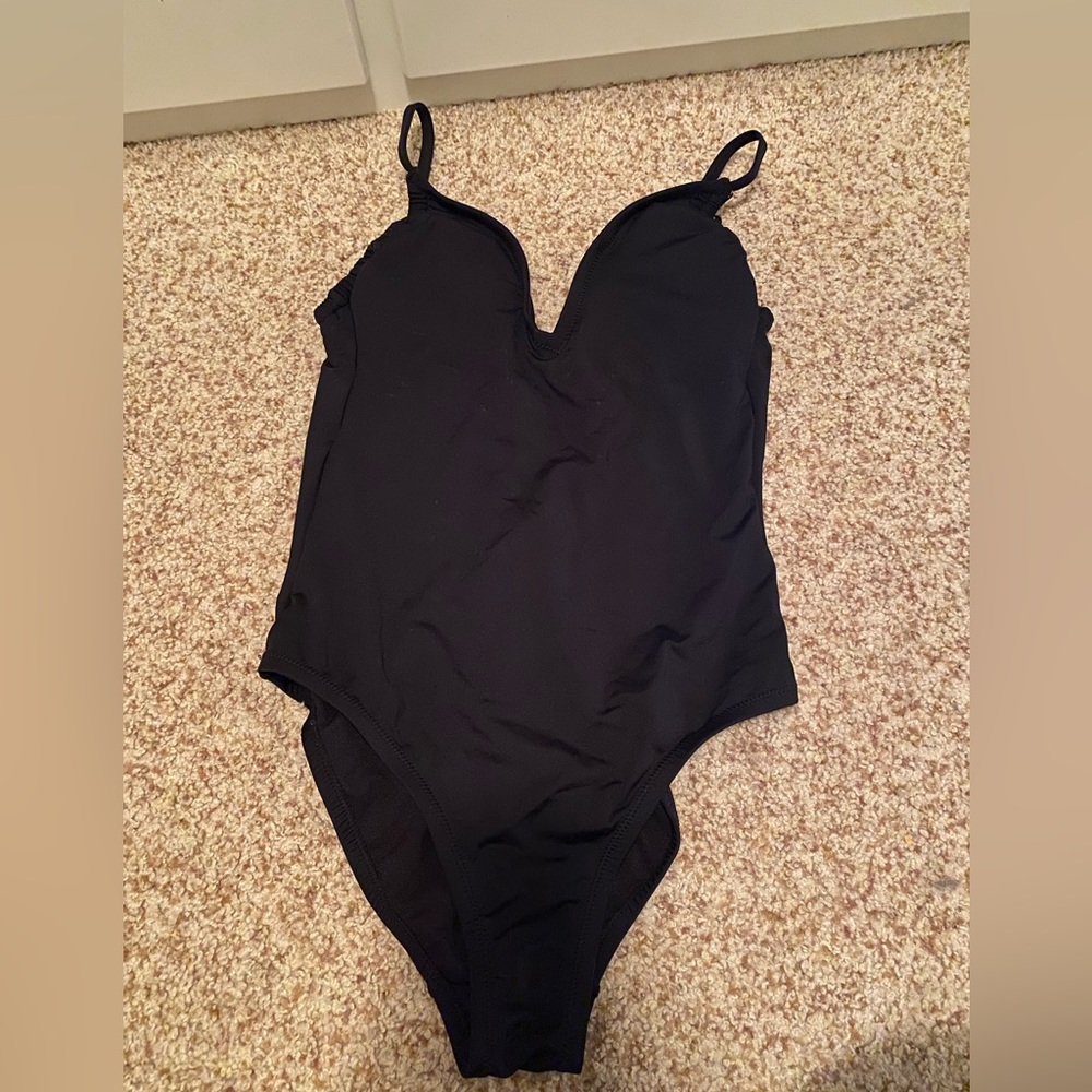 Womens Kona Sol black one piece open back swimsuit | Size S